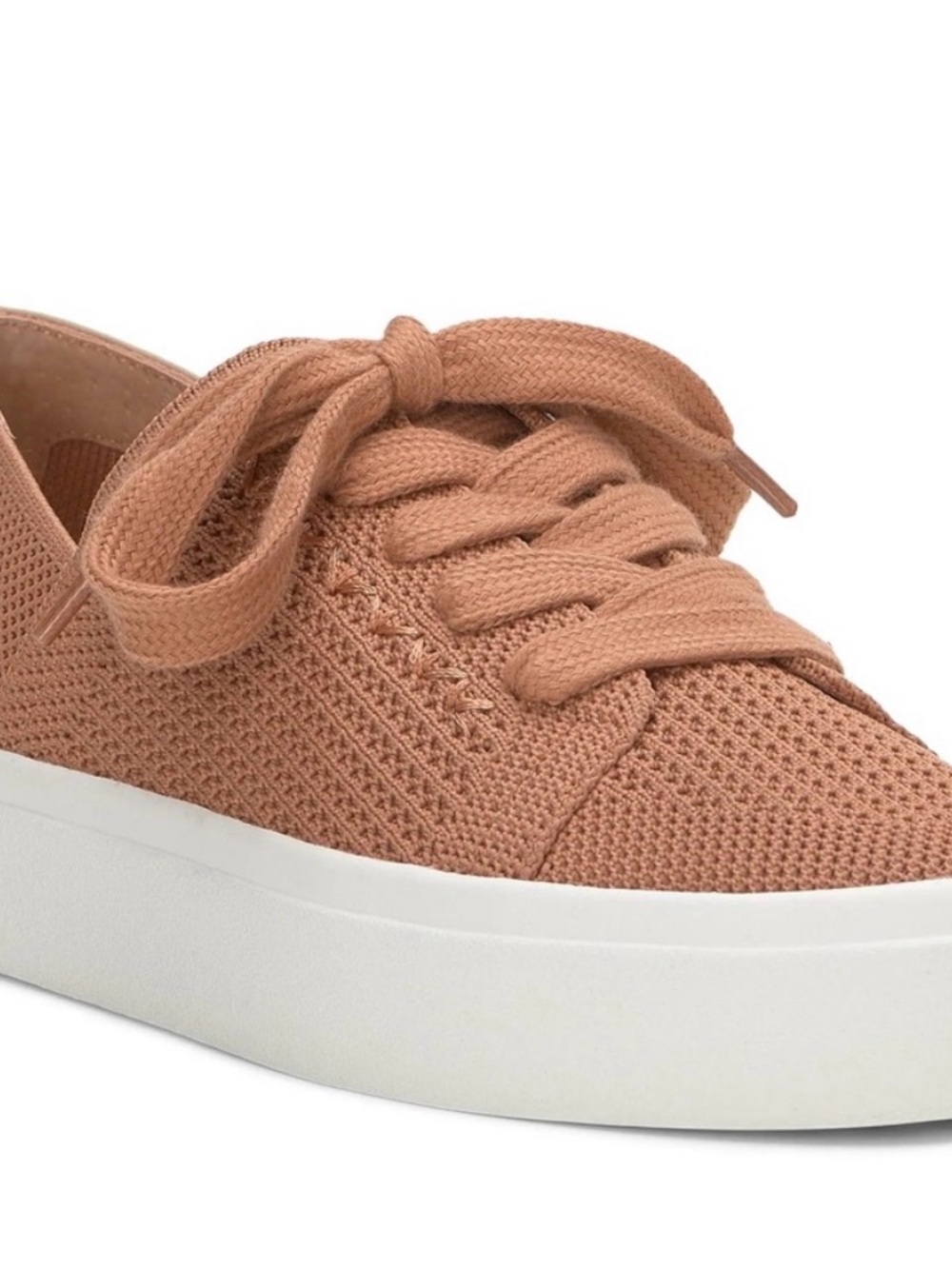 Lucky Brand Women’s Knit Lace-Up Sneaker in Rose Tan